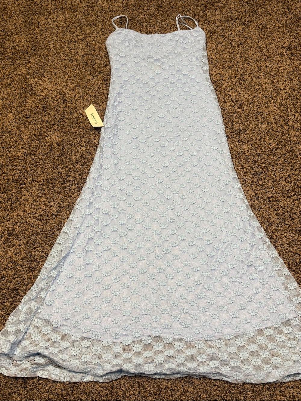 Bardot Pale Blue Lace Slip Dress